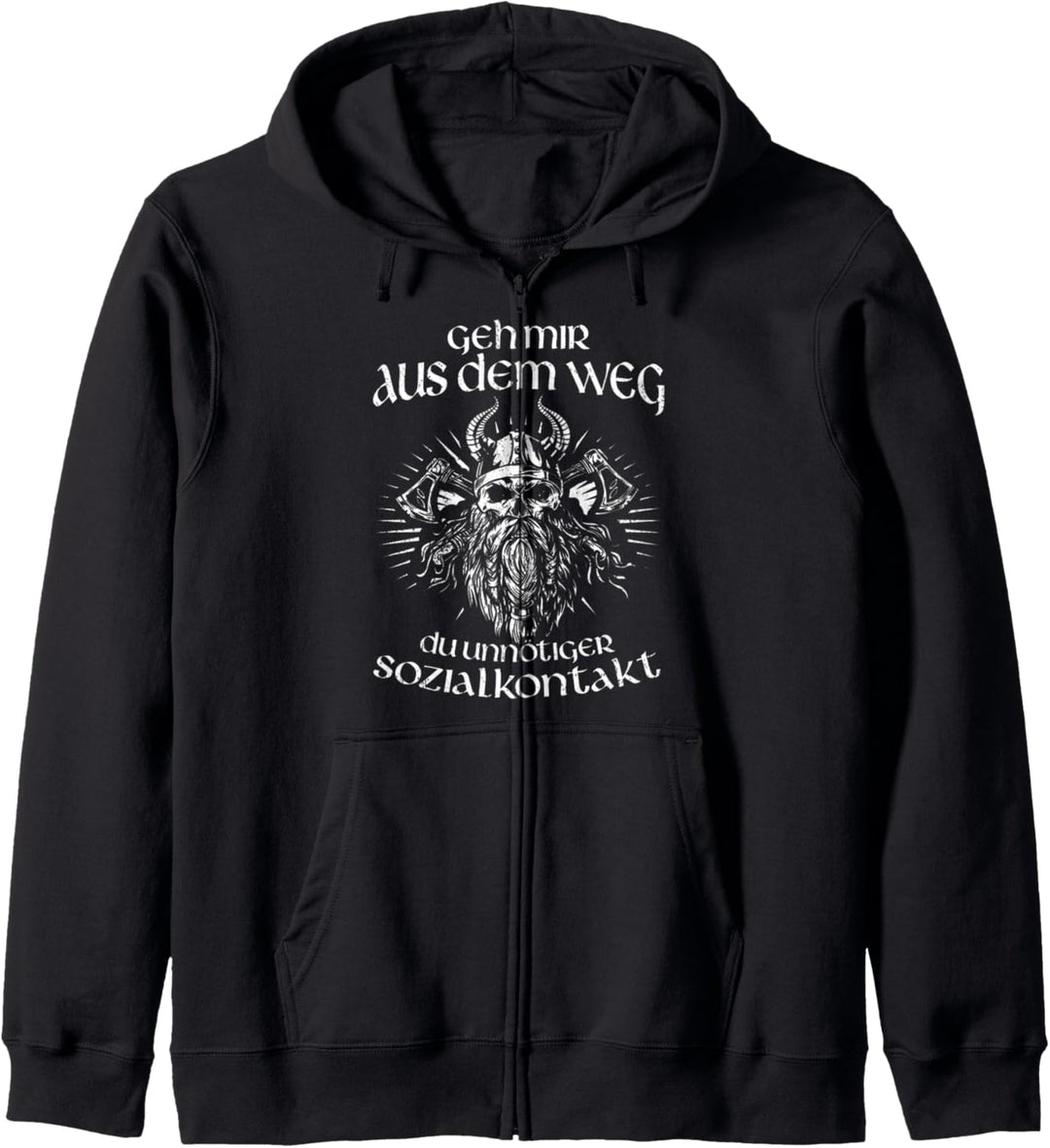 Geh mir aus dem Weg du unnötiger Sozialkontakt - Vikinger Kapuzenjacke