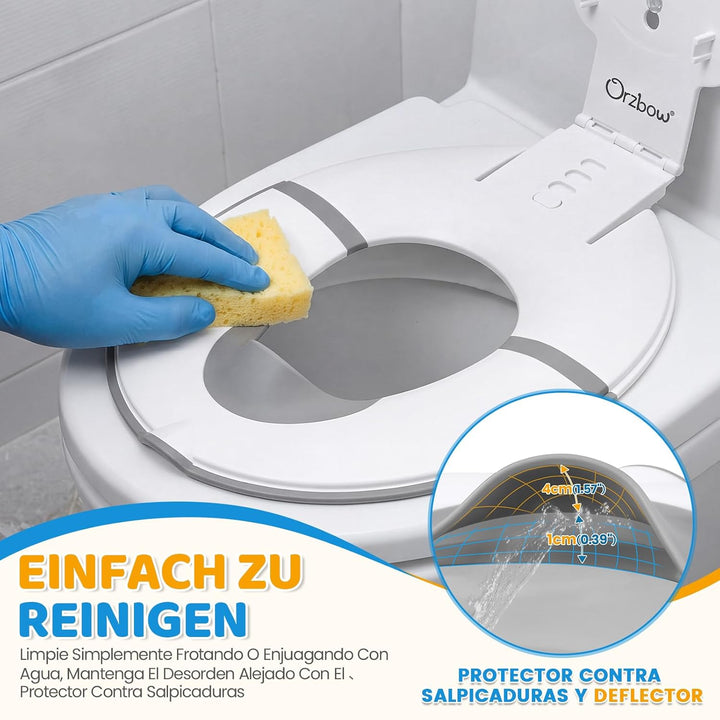 Orzbow Faltbarer Toilettensitz Kinder, Tragbarer Kinder Toilettensitz mit Weichgummi-Urin Barriere,