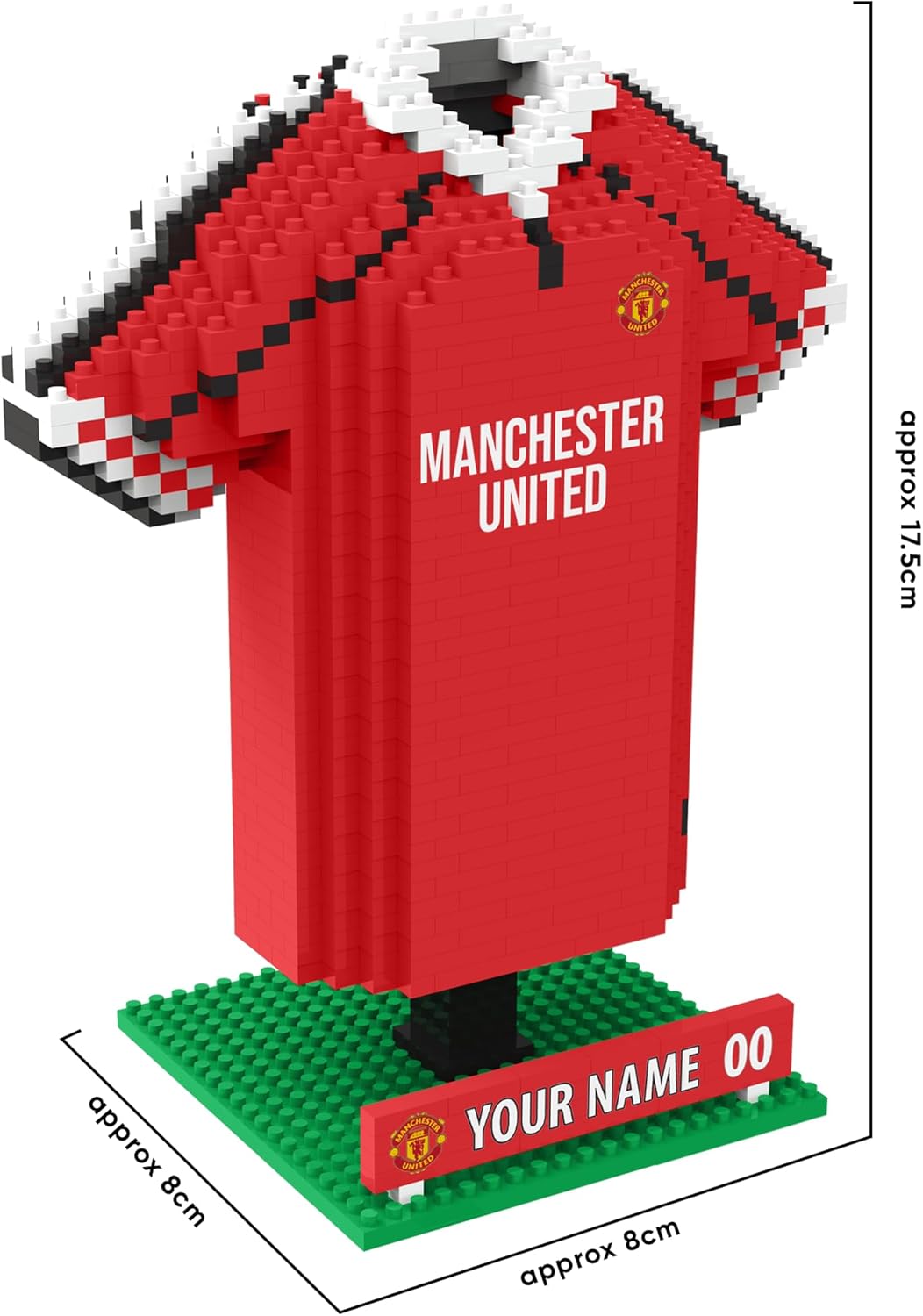FOCO Offizielles Lizenzprodukt Personalisiertes Fussball-3D-BRXLZ-Schreibtisch-Trikot (Manchester Un
