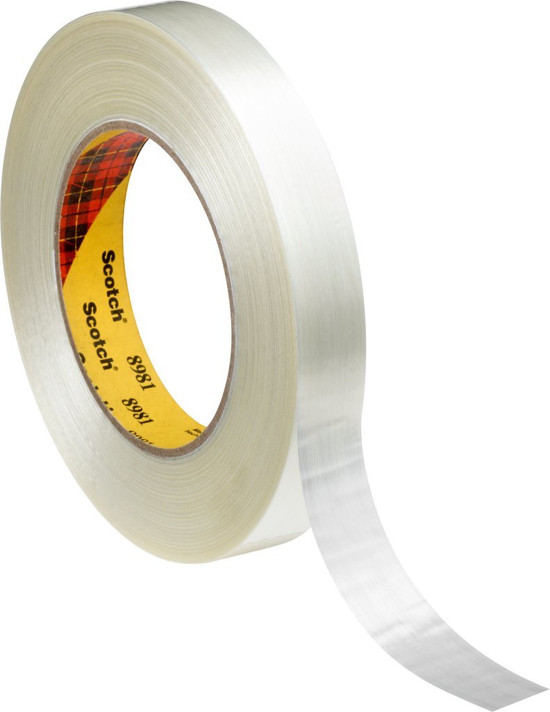 3M Filament-Klebeband Hochleistungsstark 8981, 19 mm x 50 m, Transluzent Weiss (48-er Pack) Filament