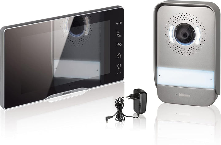 Bticino 318913 Easykit Plus Video-Türsprechanlage für 1-Familienhaus, Plug-In mit 2 Drähten, 1 exter