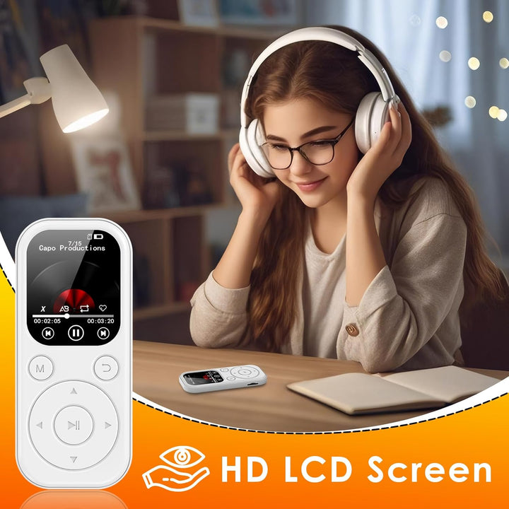 Gueray MP3 Player Bluetooth mit 64GB MP3 Players für hörbücher geeignet Unterstützt FM-Radio Rekorde