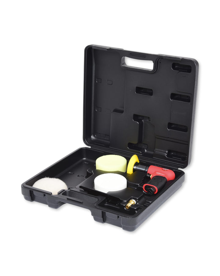 KS Tools Mini Poliermaschine Druckluft Satz 5-tlg. 1/4" 515.5120 I Robuster Druckluftschleifer mit S