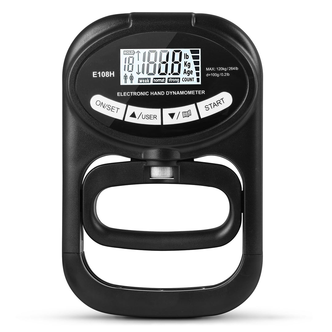 OSDUE Digitaler Handkraftmessgerät, Hand Dynamometer Schwarz, Elektronischer Griffkraft Messer, Grif