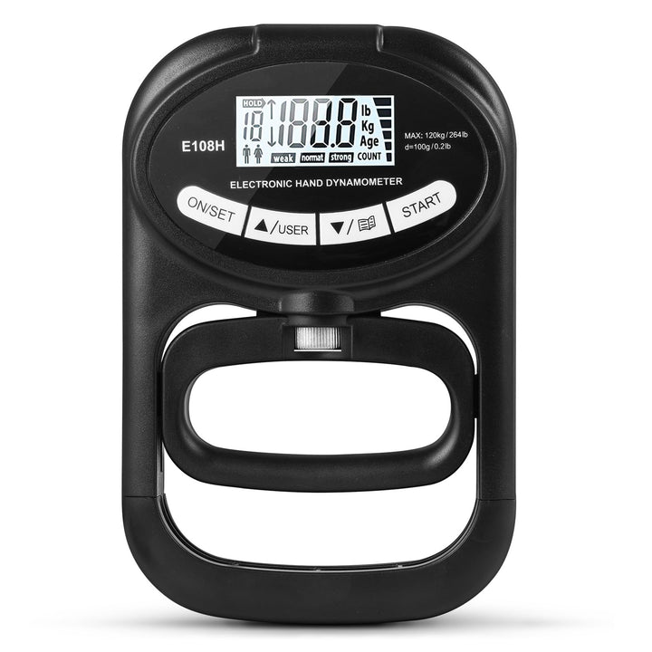 OSDUE Digitaler Handkraftmessgerät, Hand Dynamometer Schwarz, Elektronischer Griffkraft Messer, Grif