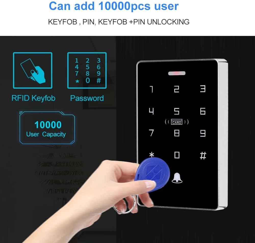 FTes RFKits IP68 wetterfestes NFC Dual-Frequenz-Zugangskontrollsystem mit 5 ID-Schlüsselanhängern, 5