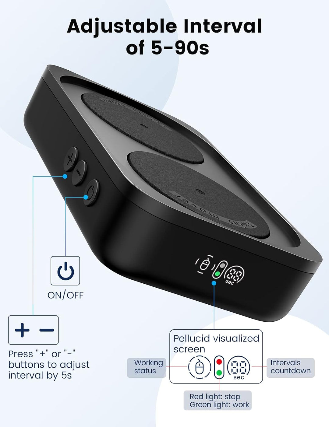 Mouse Jiggler,Mausbeweger, USB mechanischer Mausschüttler mit Intervall-Timer, Keine Notwendigkeit,