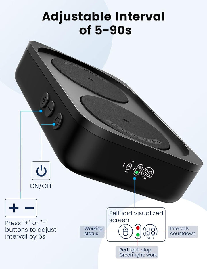 Mouse Jiggler,Mausbeweger, USB mechanischer Mausschüttler mit Intervall-Timer, Keine Notwendigkeit,