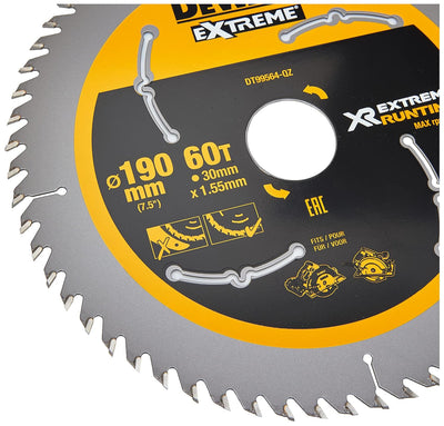 Dewalt XR Extreme Runtime Kreissaegeblatt Handkreissäge, 1 Stück, 190/30 mm 60 WZ/FZ, DT99564-QZ 190