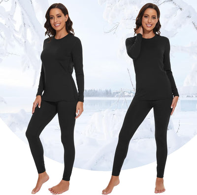 SIHOHAN Damen Thermounterwäsche Set, Winter Warme Unterwäsche mit Innenfleece, Ultraleicht Unterteil