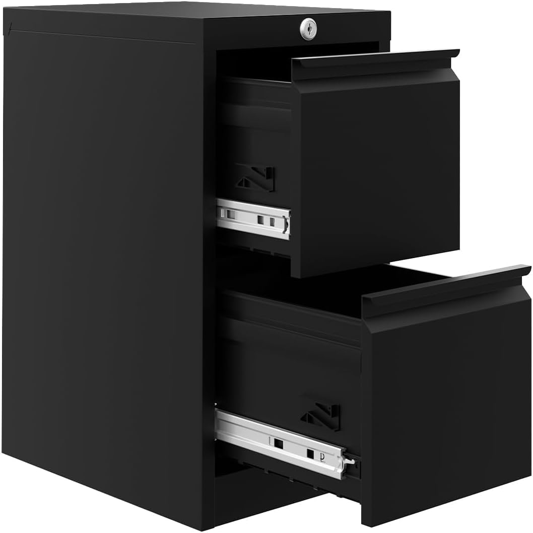 Aktenschrank mit 2 Schubladen, 38L x 45W x 73H cm Aktenschrank unter Schreibtisch, Abschliessbarer B