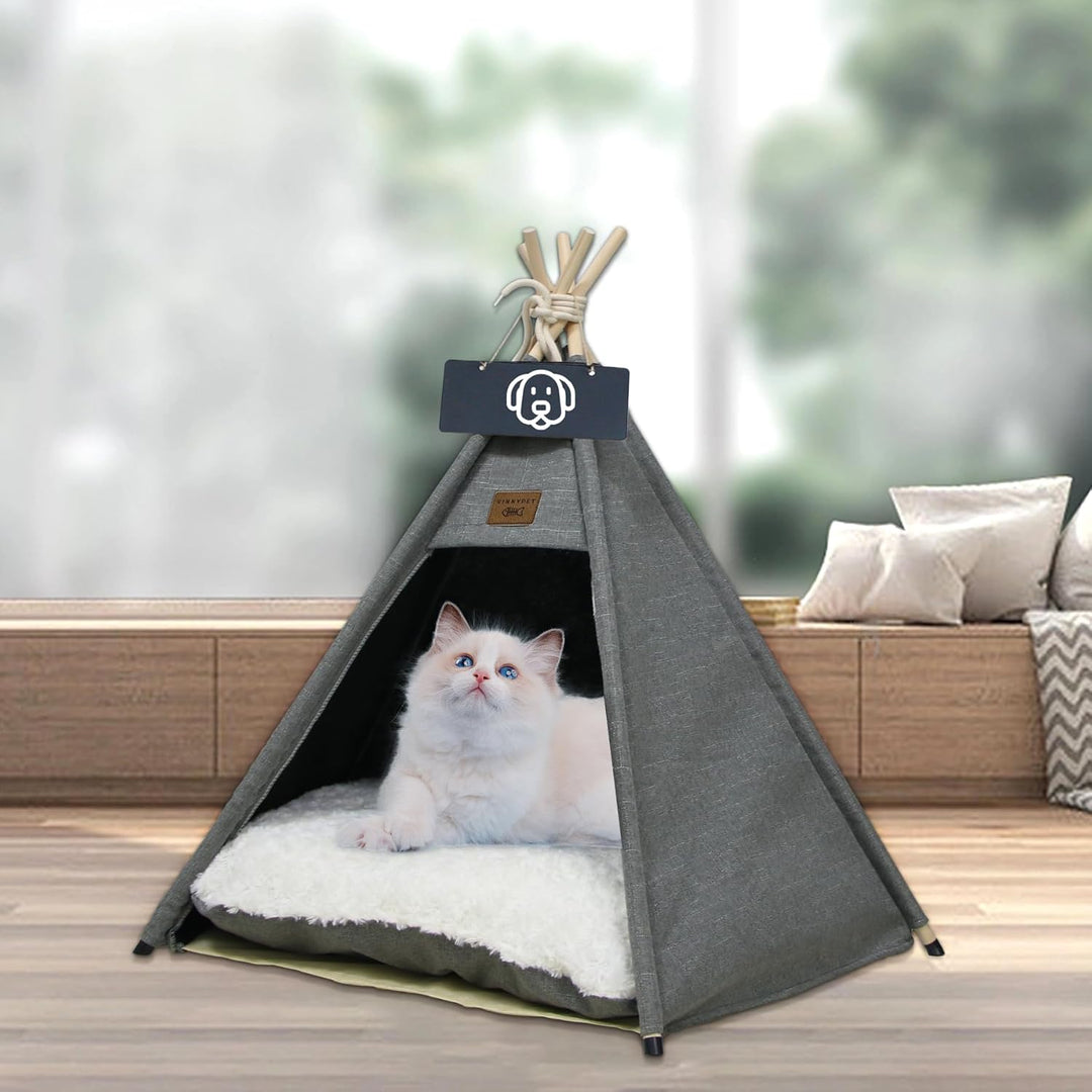 Tipi Zelt fur Katzen und Hunde Haustierzelte Häuser mit Plüschkissen Luxery Hundezelt Katzenzelt Abn
