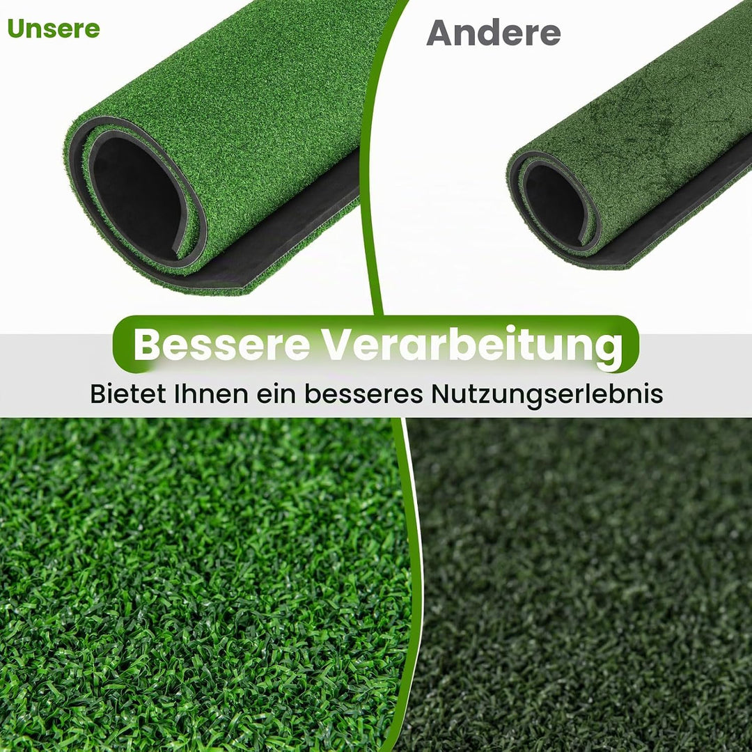 LIFEZEAL Golf Abschlagmatte inklusive Gummi Tee, Golf Matte zusammenrollen, Golf Abschlagmatte mit 6