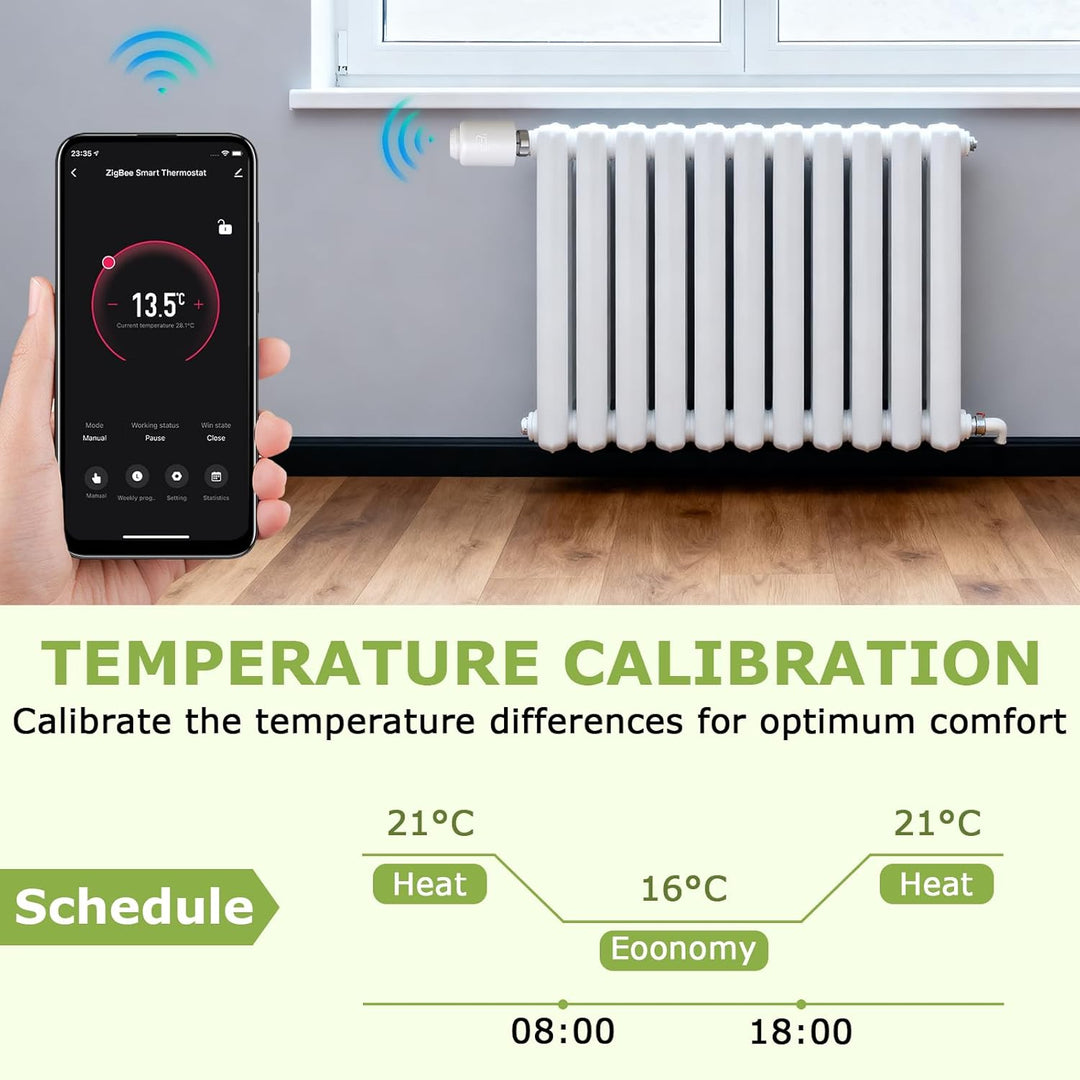 Smart Heizkörperthermostat, 3 Stück Smart Heizungsthermostat mit App-Funktion, Programmierbar Heizun