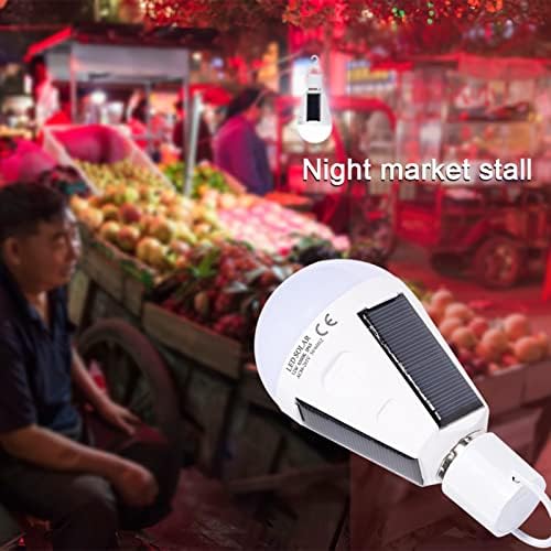 Solar Panel LED Glühbirne - tragbar, Wasserdicht IP65, Camping Wandern, 12W, AC 85-265V, Aussen-Inne