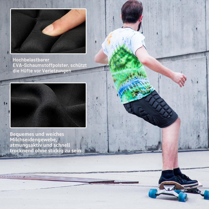 Cienfy 3D Hüftpolster Eva Protektorenhose Gepolsterter Shorts Crash-Pad Impakthose für Skiing, Eisla