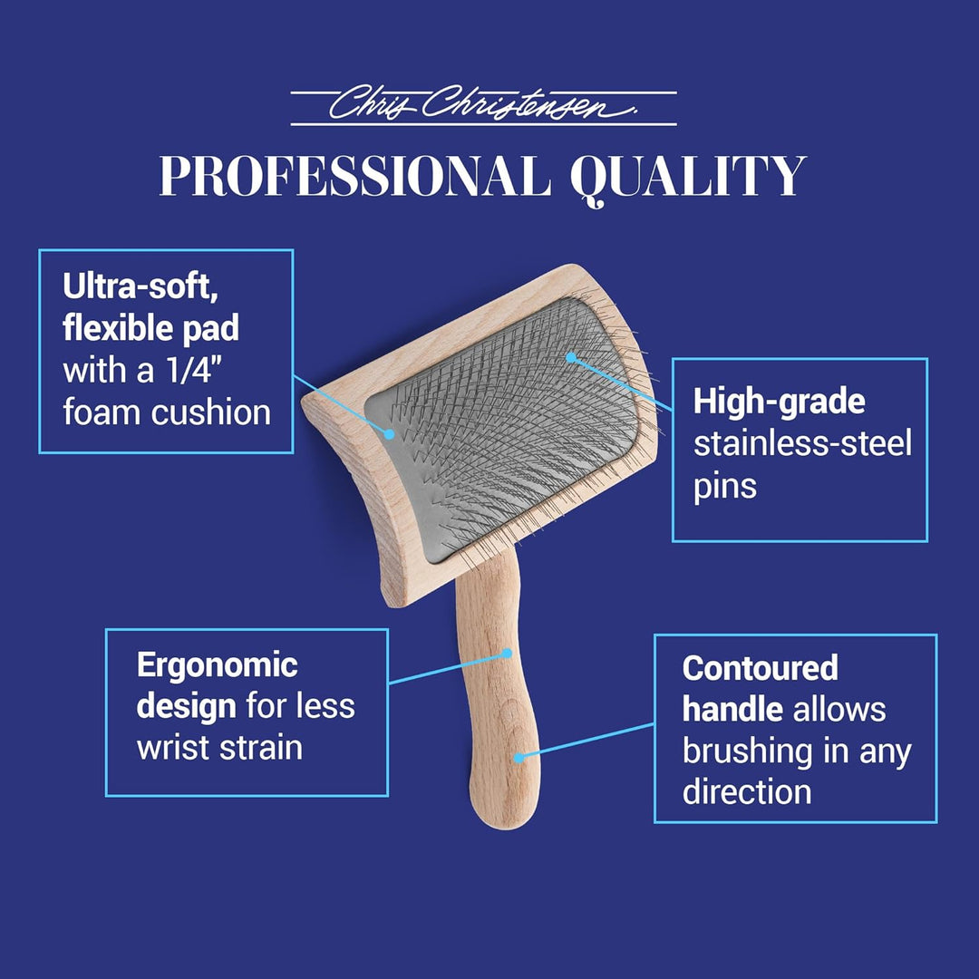 Chris Christensen Mark Vi Curved Back Medium Slicker for Pets Braun mittel, Braun mittel