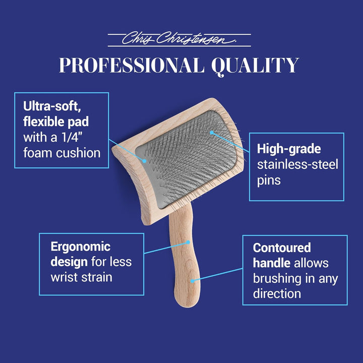 Chris Christensen Mark Vi Curved Back Medium Slicker for Pets Braun mittel, Braun mittel