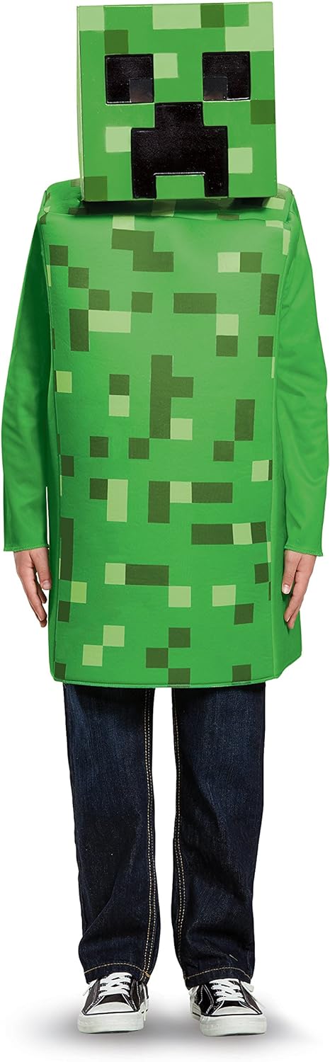 Minecraft Disguise Offizielles Kostüm Kinder Jungen Classic Creeper Kostüm Karneval Kostüm Faschings