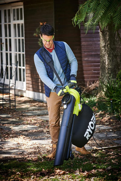 RYOBI 3000W Elektro-Laubsauger RBV3000CESV (Luftmenge16 m³/min, Luftgeschwindigkeit 375km/h, Fangsac