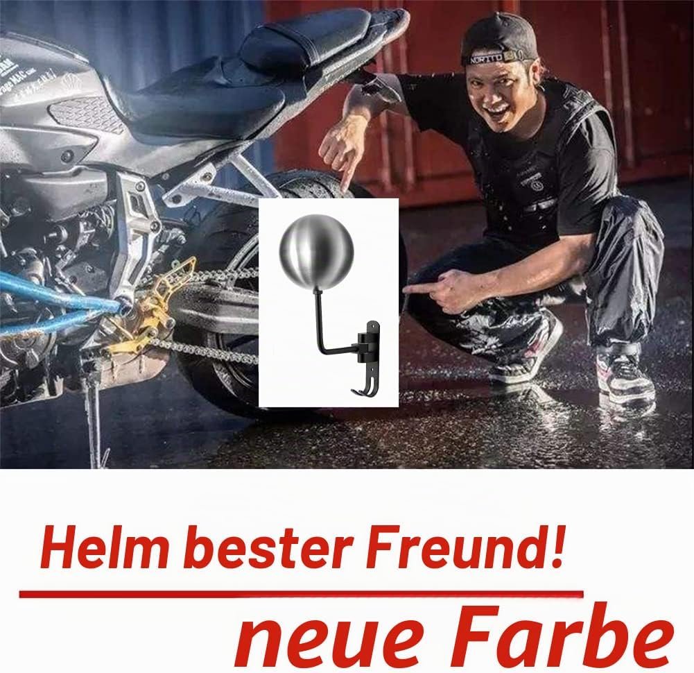 helmhalter Wand Wandmontage, Motorradhelm, Huthalterung, aus Aluminiumlegierung und Edelstahlkugel(2