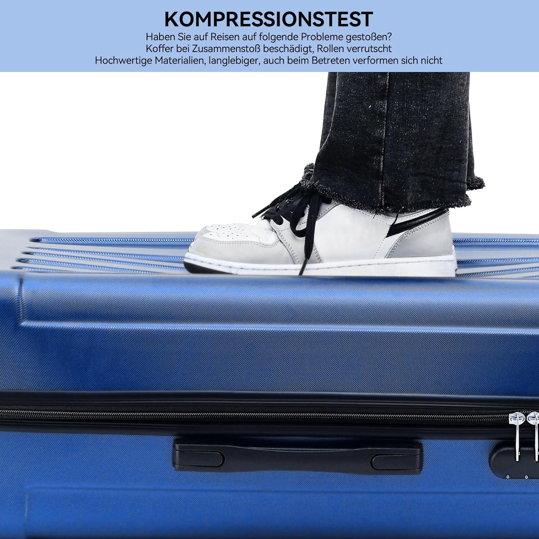 BEIBYE Hartschalen-Koffer Trolley Rollkoffer Reisekoffer Sicherheit Zahlenschloss Zwillingsrolle ABS