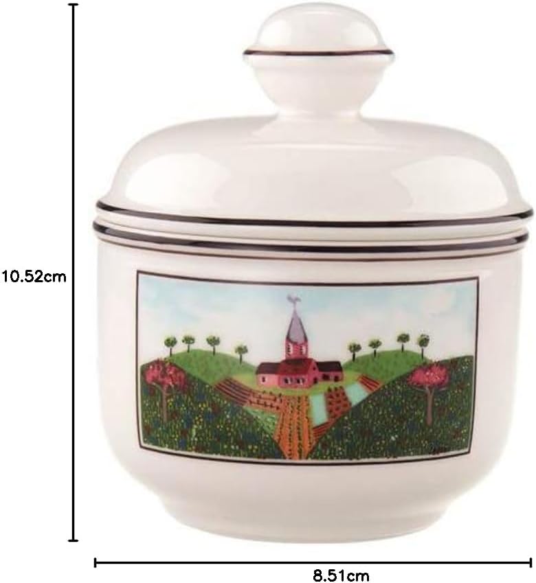 Villeroy und Boch Design Naif Zuckerdose, 200 ml, Höhe: 11 cm, Premium Porzellan, Bunt