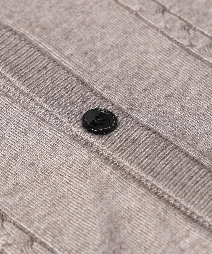 Herren Strickweste Ärmellos Zopfmuster Wollmischung Weste Strickjacke ohne Ärmel Strickpullover Tank