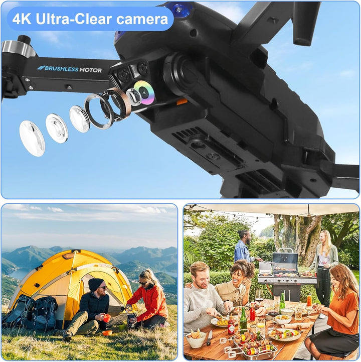 Drohne mit Kamera 1080P HD für Kinder, WiFi FPV Drone für Anfänger, RC Quadcopter mit 2 Akku, Schwer