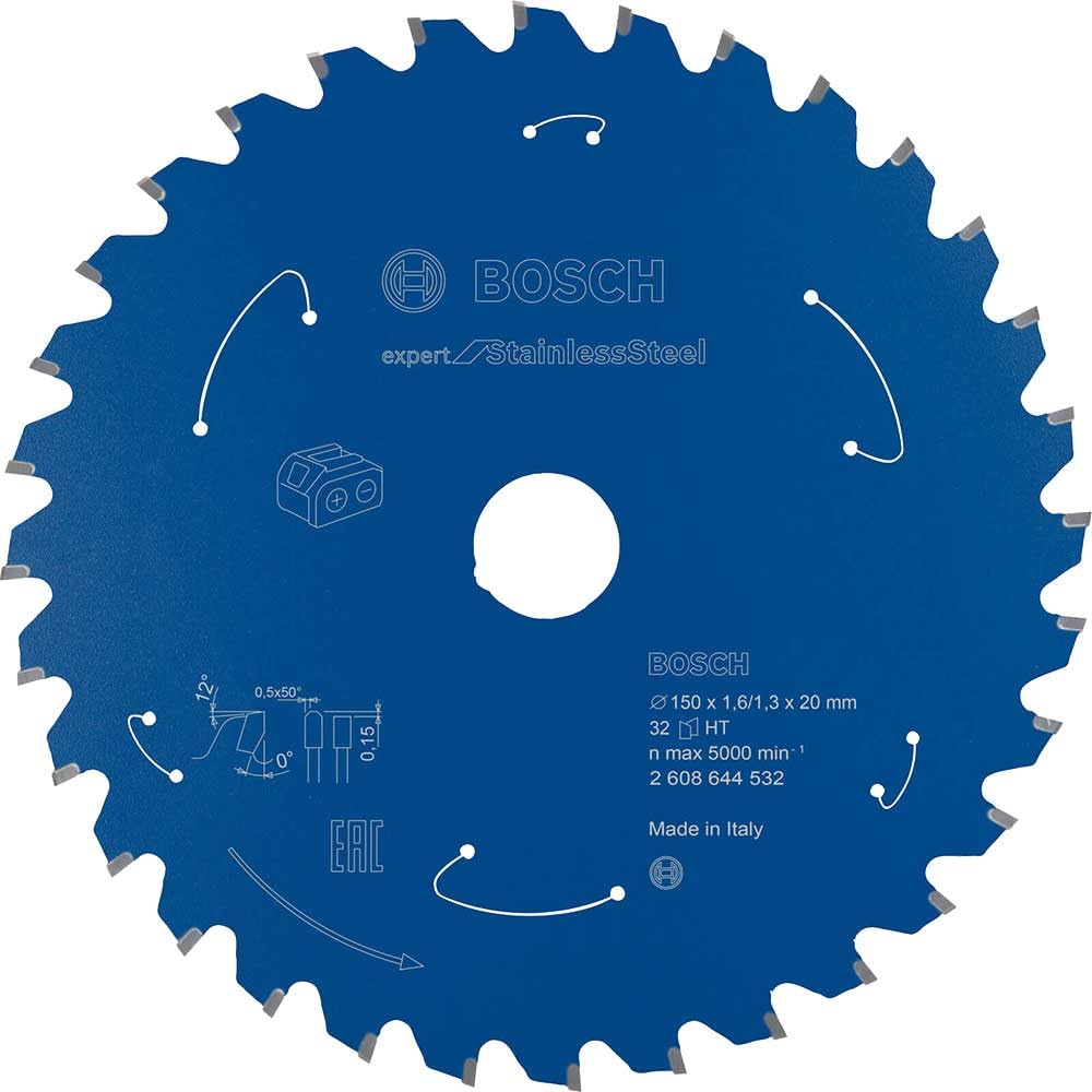Bosch Professional Kreissägeblatt Expert for Stainless Steel (Edelstahl, 150 x 20 x 1,6 mm, 32 Zähne