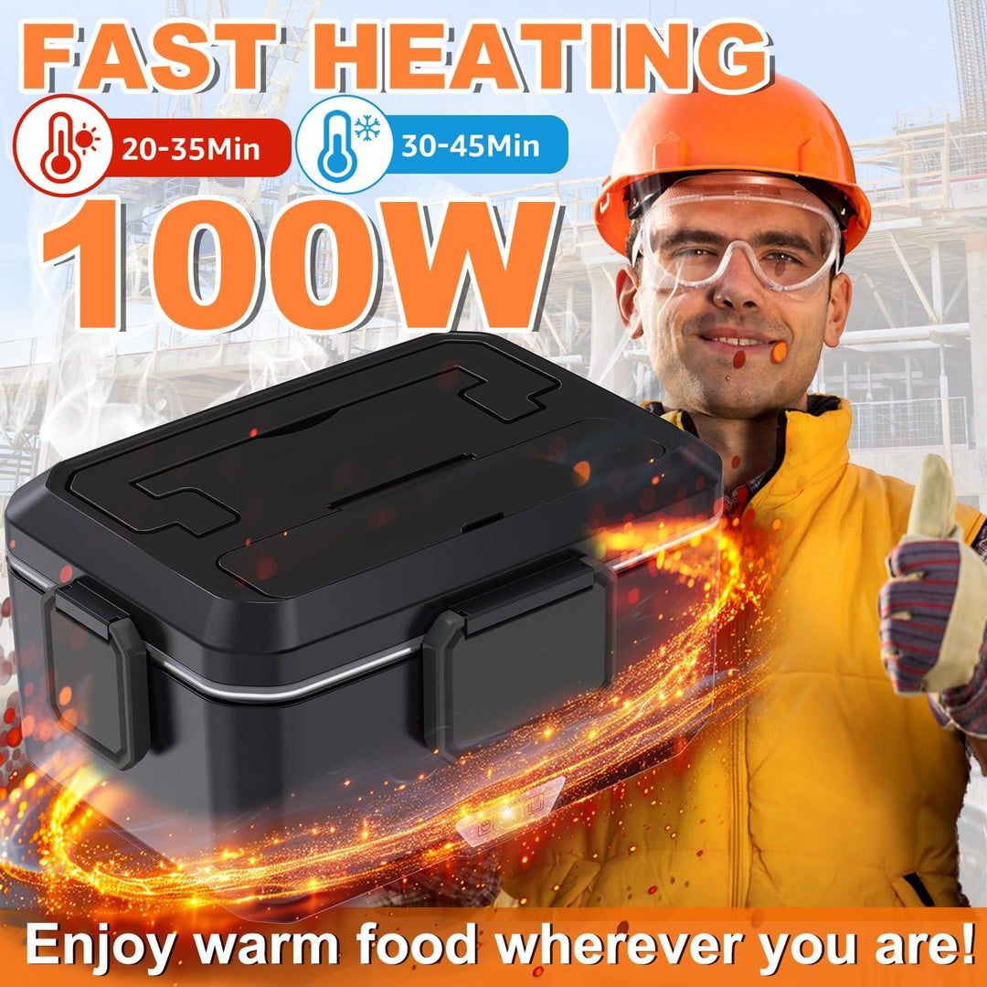 Kimfead Elektrische Lunchbox 80W 2,5L Edelstahl Entnehmbare Tragbarer brotdose 12V/24V/230V Insulate
