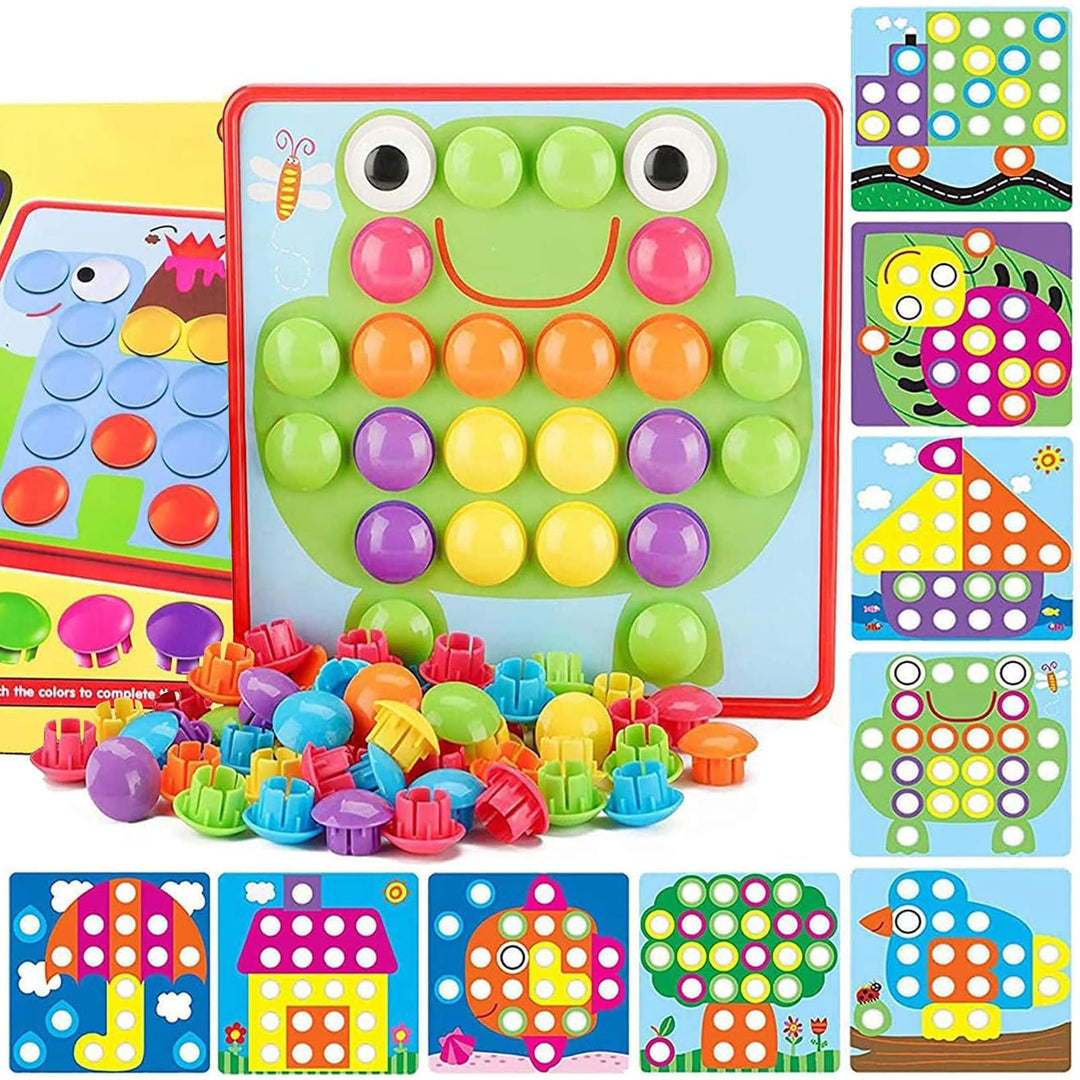 EOGRFW Mosaik Steckspiel für Kinder ab 2 3 4 Jahre, Kinderspiele zum Lernen von Farben, Bunte Stecks