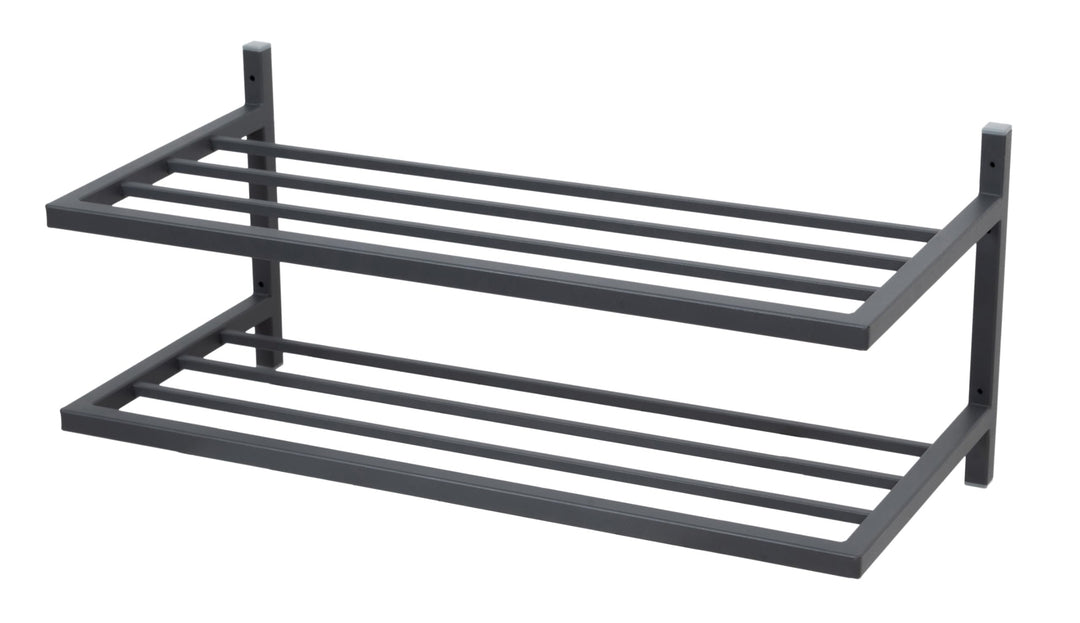 Schuhregal Metall - Schuhregal Hängend - 70 x 33 x 31 cm - mit 2 Ablagen, Wandmontage - Schuh Organi