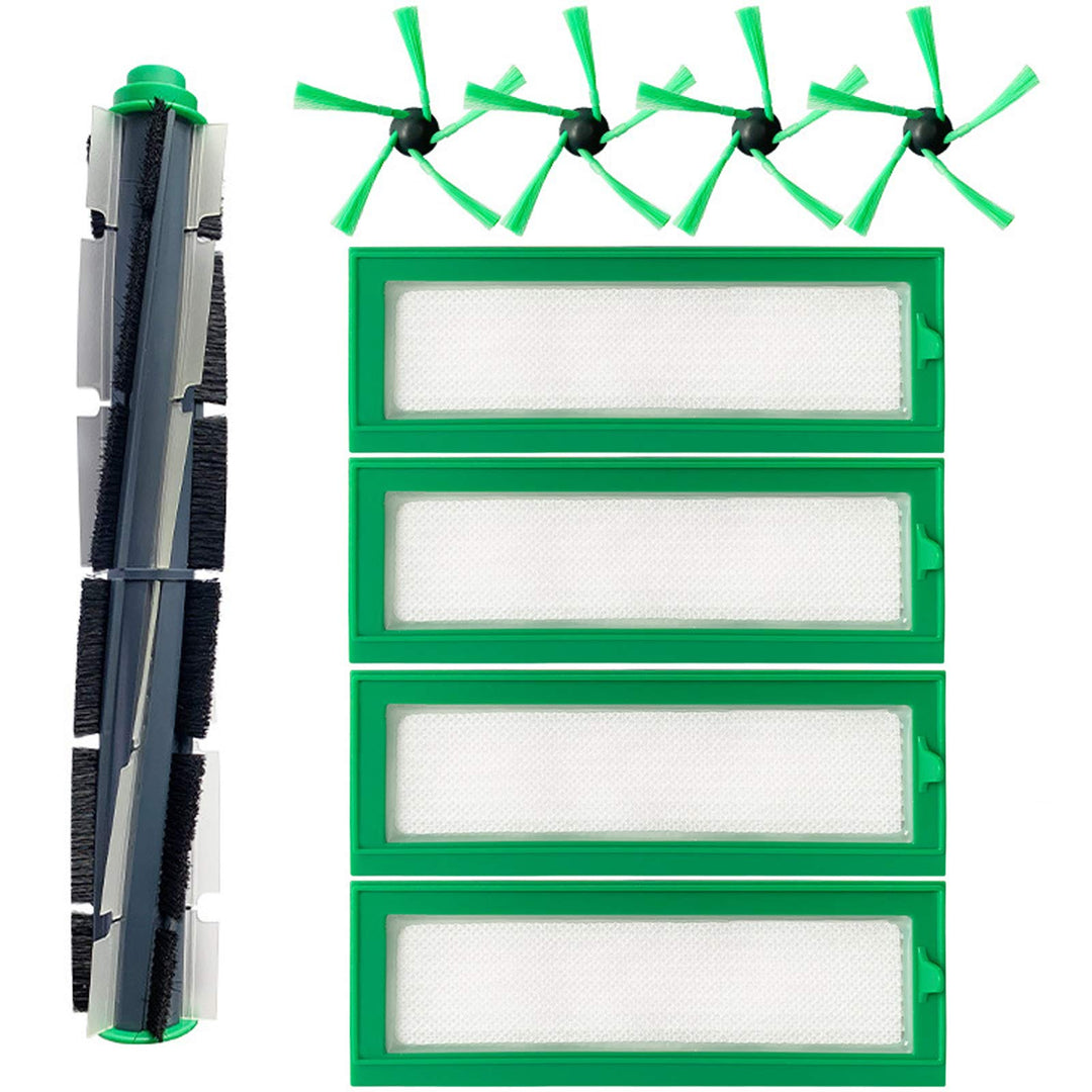 TeKeHom 1 Rundbürste, 4 Seitenbürsten, 4 Filter, passend für Vorwerk VR200, VR300 RV20/RV30 Kobold