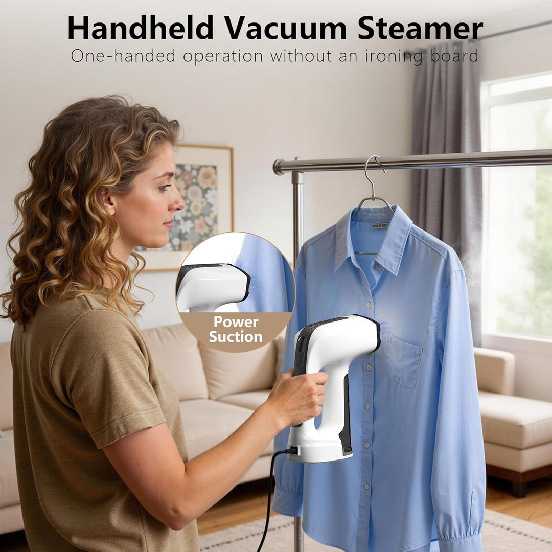 Vakuum Steamer Dampfglätter,Keramik-Bügelsohle, 3 Modi & 2500 Pa Saugleistung,160 ml abnehmbarer Tan