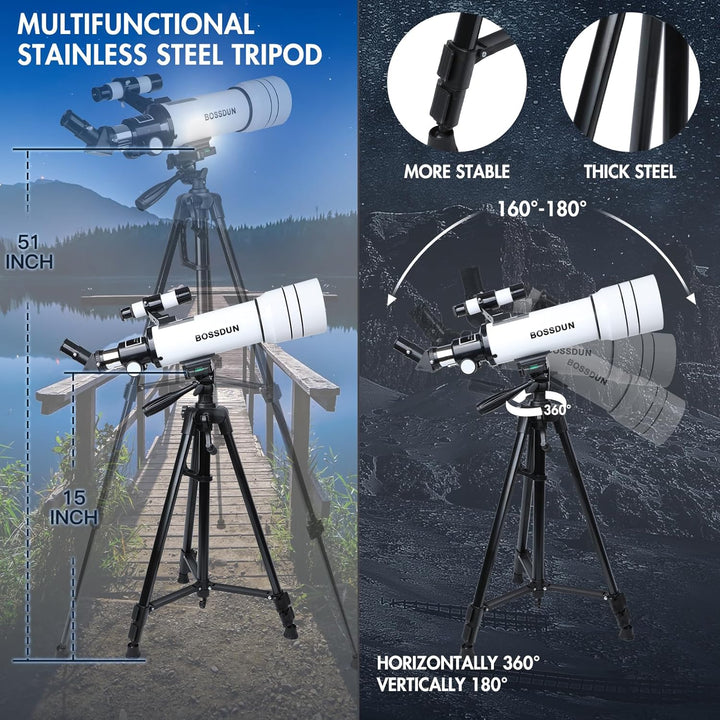 Teleskop, Astronomie Teleskop für Erwachsene High Powered, 70mm Apertur 400mm Professionelle Refrakt