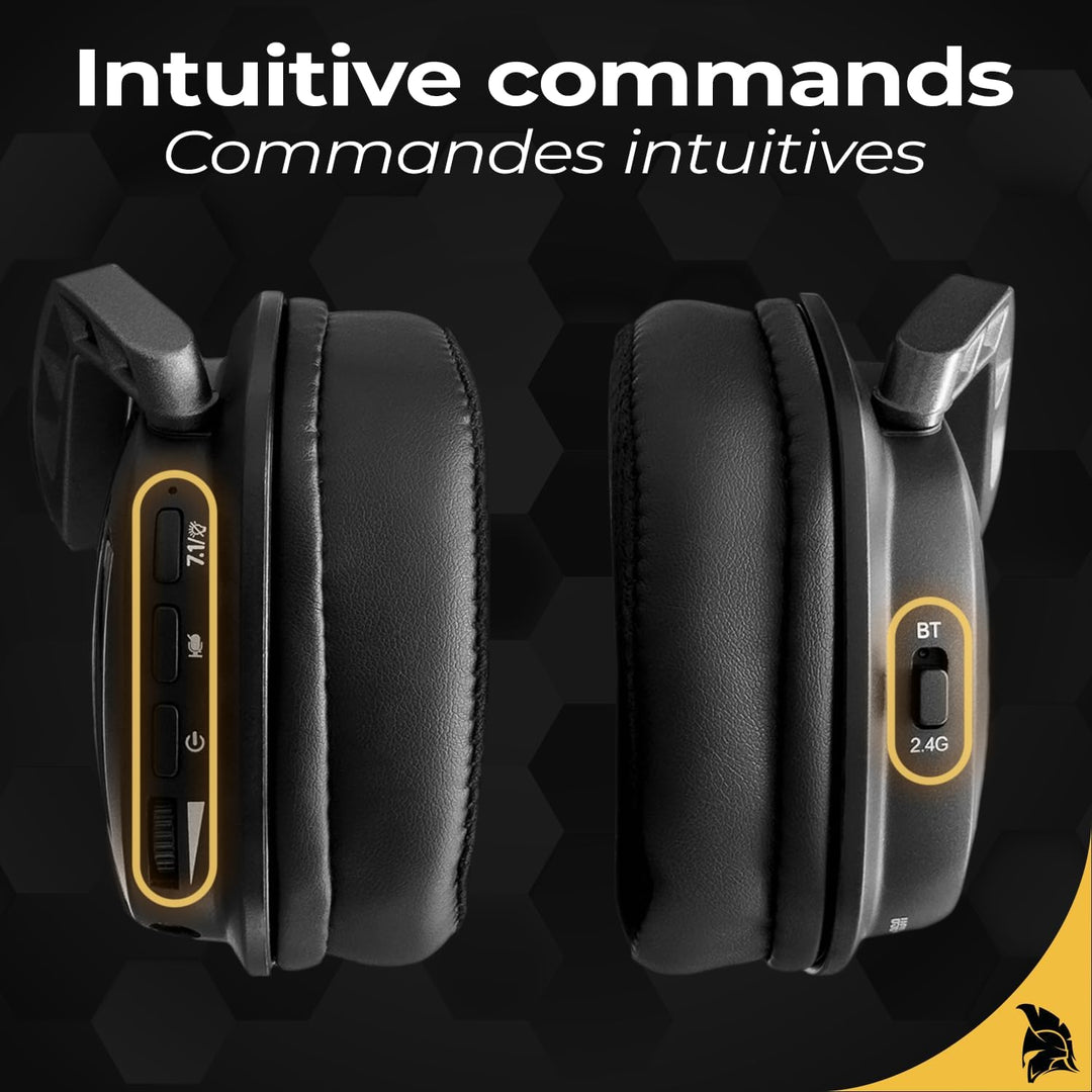 EMPIRE GAMING - EH20 Gaming-Headset kabellos, Wireless, WiFi 2,4 GHz, kabelgebunden, mit abnehmbarem