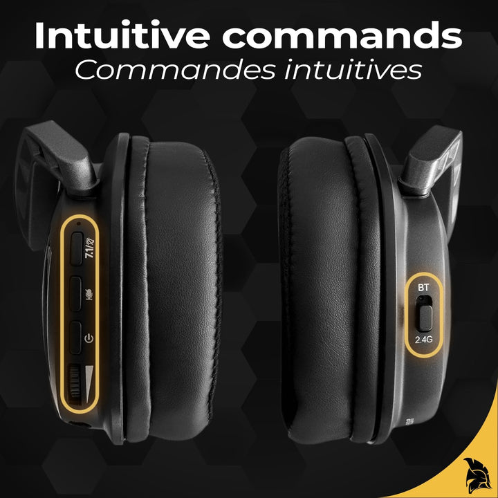 EMPIRE GAMING - EH20 Gaming-Headset kabellos, Wireless, WiFi 2,4 GHz, kabelgebunden, mit abnehmbarem