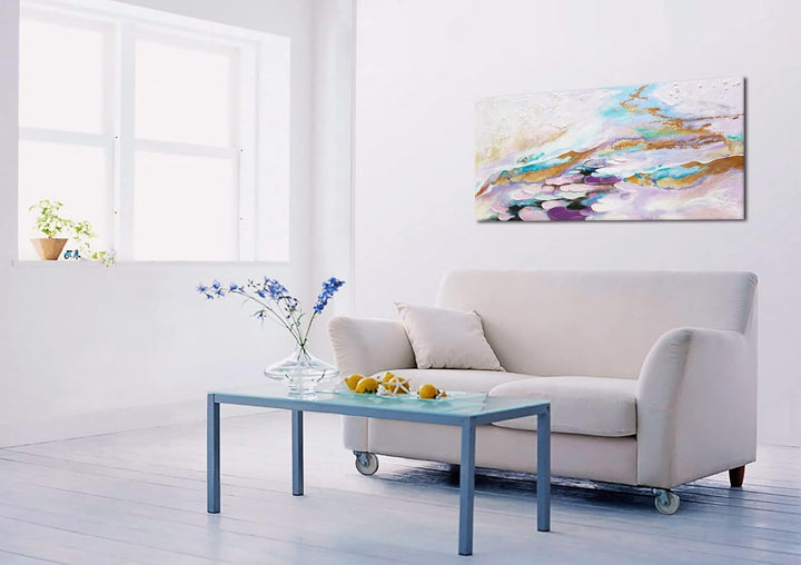 YS-Art Abstrakt Acryl Gemälde auf Leinwand handgemalt Abstraktion V Wandbilder Wohnzimmer moderne we