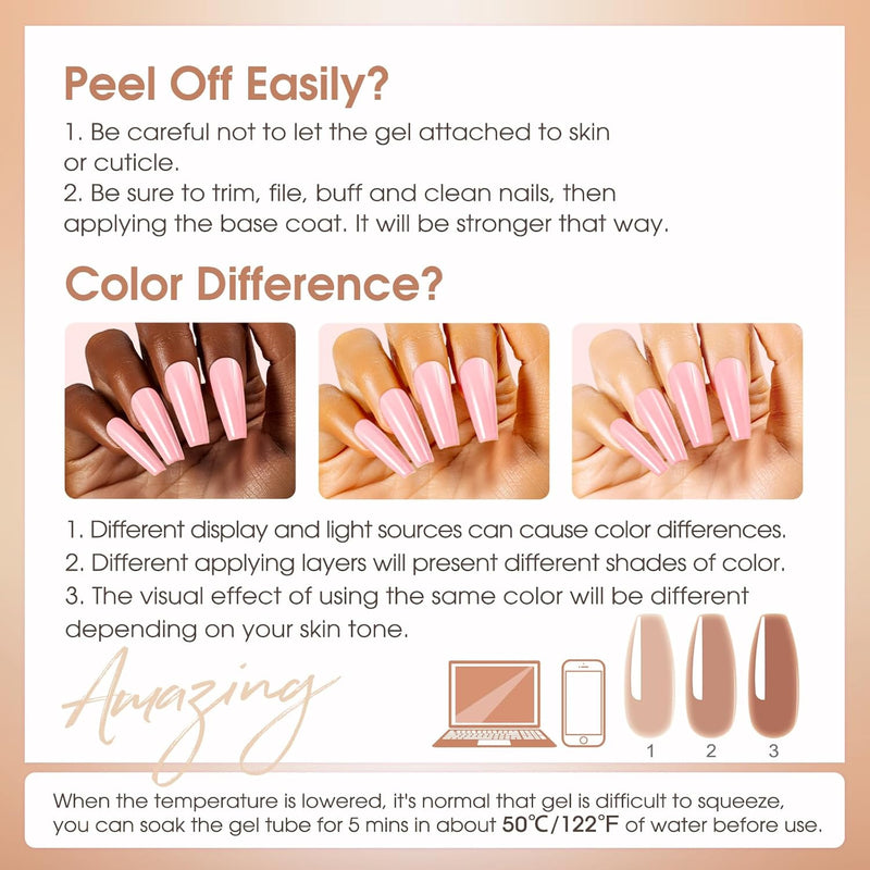 ROSALIND Gelnägel Starterset 8 Farben , Poly Nail Gel Set mit UV Lampe, Base Top Coat und Maniküre-W