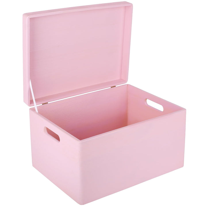 Creative Deco XXL Rosa Grosse Holzkiste mit Deckel | 40x30x24 cm (+/-1cm) | Ostern Holztruhe Erinner