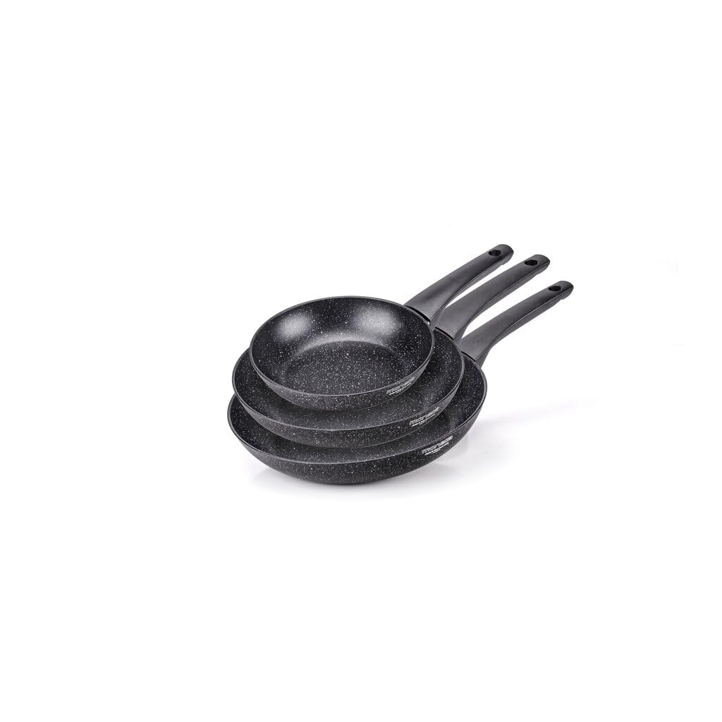 Moneta Formidabile Stone Set mit 3 Antihaft-Pfannen, 20-24-28 cm, auch für Induktion, 100% Made in I