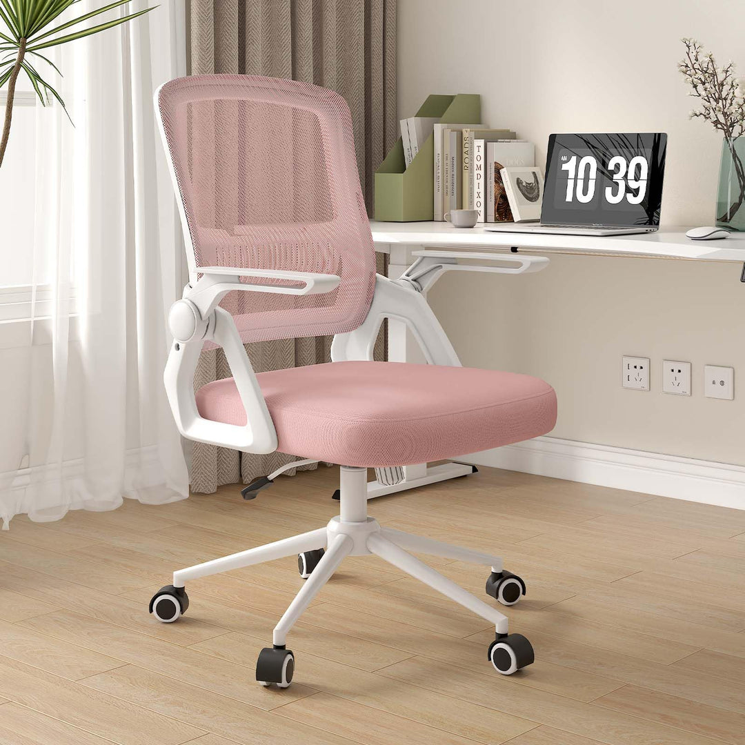 naspaluro Bürostuhl mit Hochklappbare Armlehnen, Schreibtischstuhl Ergonomisch, Drehstuhl mit Netzbe