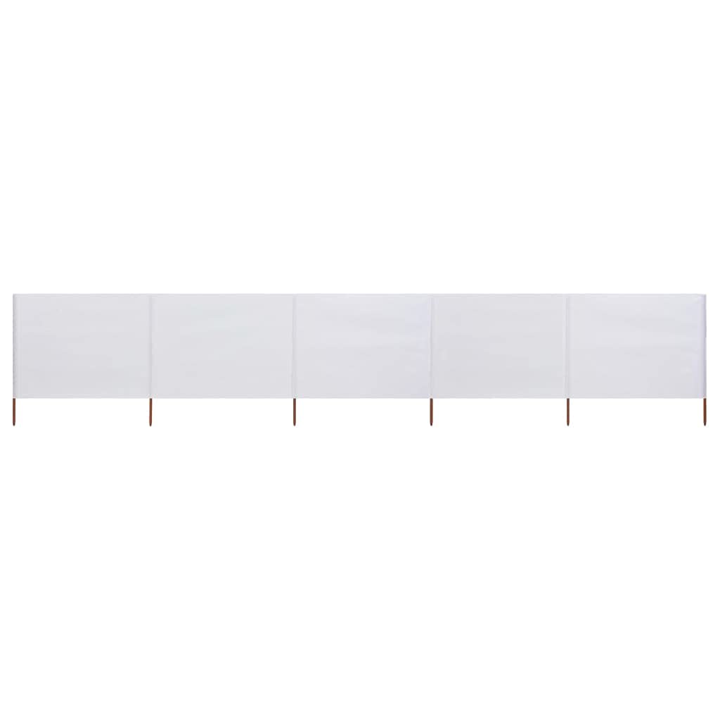 Rantry Windschutz mit 5 Paneelen, Stoff, Weiss, Sand, 600 x 120 cm, Zelt, Camping, Sonnenschutz, Pri