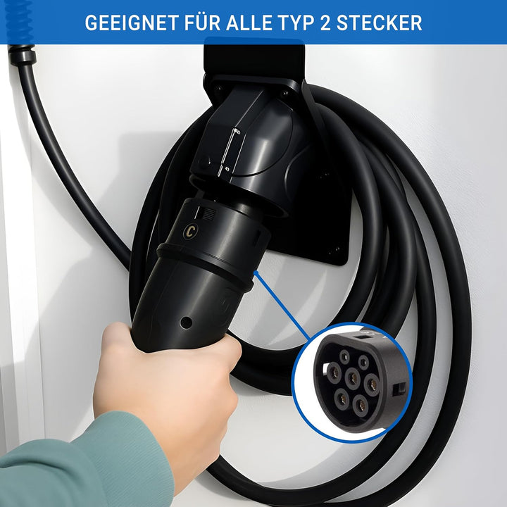 Vicera platzsparende Typ 2 Ladekabel Halterung – Widerstandfähige Kabelhalterung aus rostfreiem Stah