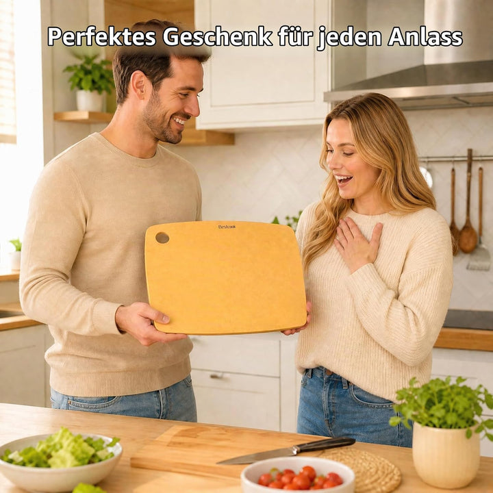 BESTCOOK Schneidebrett Holzfaser 2er-Set, Spülmaschinenfest Chopping Board, Hohe Dichte, Antiporös,