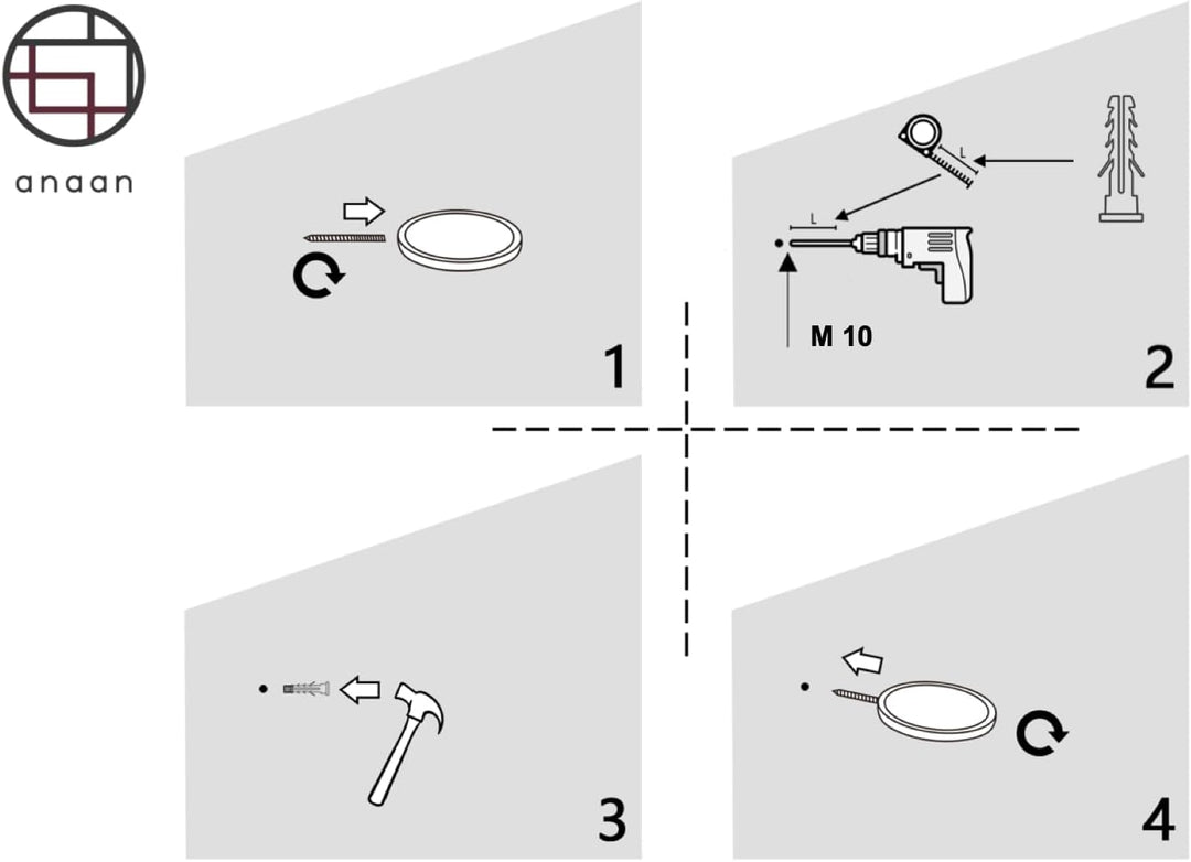 anaan Coracle Wandregal rund Schweberegal Holz Kleine Regale Wandablagen Deko Regal Pflanzenregal Ho