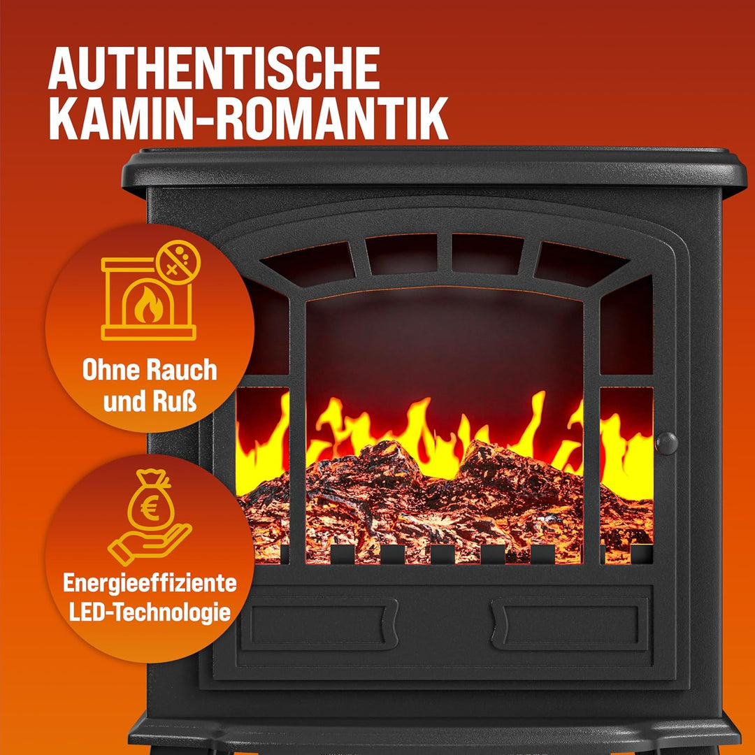 Elektrokamin mit Heizer Kaminfeuer LED 2000W elektrischer Heizlüfter Elektroofen mit Flammen Dekokam