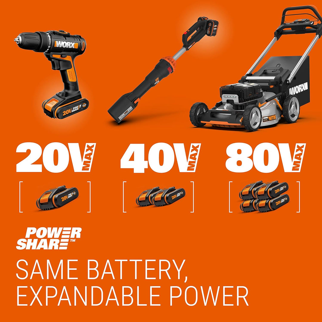 WORX WG894E.9 Säbelsägen 20V - ideal für Sägearbeit mit Holz/Stahl - max. Schnittiefe 60mm - PowerSh
