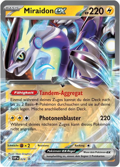 Pokémon-Sammelkartenspiel: Tin-Box Paldea-Legenden – Miraidon (1 holografische Karte & 4 Boosterpack